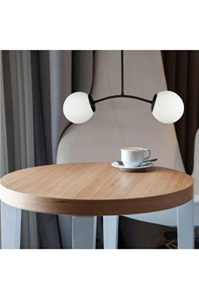 OEM Candelabru Marla Negru 2xE27 (Globuri de sticlă albe, 40x45cm)