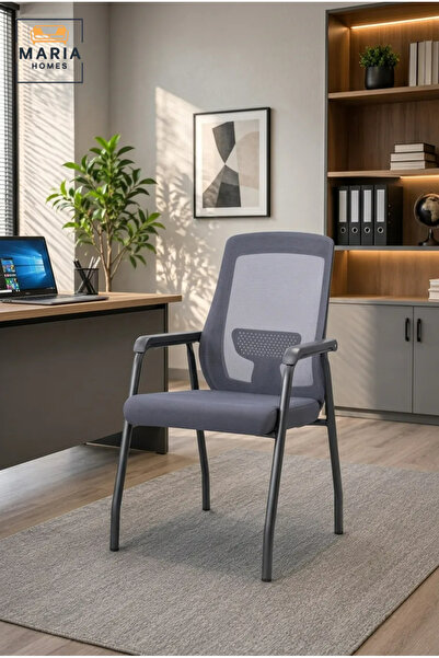 MARIA HOMES Modern Mesh Visitor Chair with Padded Seat, Ergonomic Back Suppor...