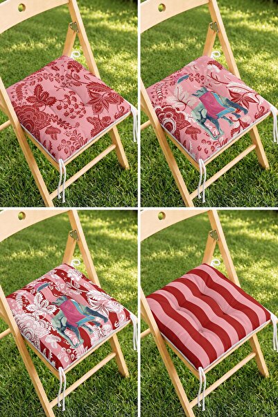 Home 4’lü Pembe Zeminde Süper Kahraman Figürlü Bağcıklı Pofidik Sandalye Mind...