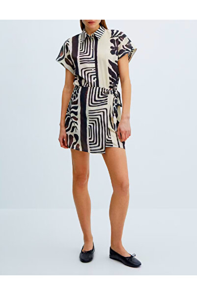 Evendi Rochie scurta, Crem/Negru