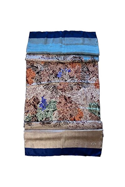 Aker Sura Silk Shawl 55256 Navy Blue Mixed Pattern