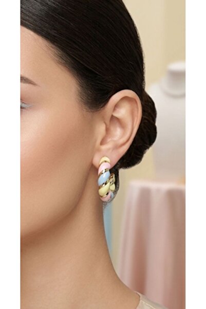 AKSESUARIM Xuping Enamel Hoop Earrings