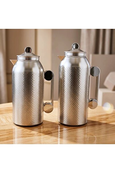 Al Hadaya Mall Trams Stainless Steel Stylish Design Set - Matte Silver - 2 Pi...