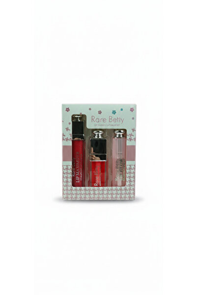 genric Rare Betty 3-Piece Lip Gloss and Lip Balm Set – Moisturizing and Shiny