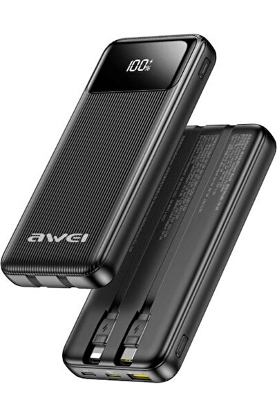 AWEI PA-28 Power Bank 10000mAh 22.5W με Θύρα USB-C Power Delivery Μαύρο