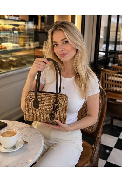 citycenterfashion Women's Charmlı Straw Hand and Shoulder Bag Cty-Lbn-1275 wi...