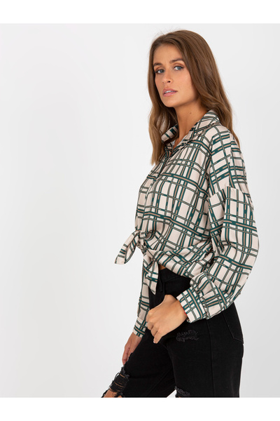 Factory Price Camasa Dama Maneca lunga, Carouri, City Donna, Bej Eleganta Off...