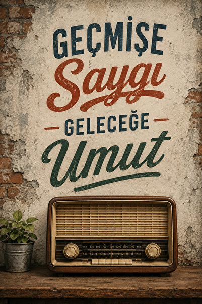 Lucena Pictură murală retro din MDF cu inscripții – Omagiu trecutului, speran...