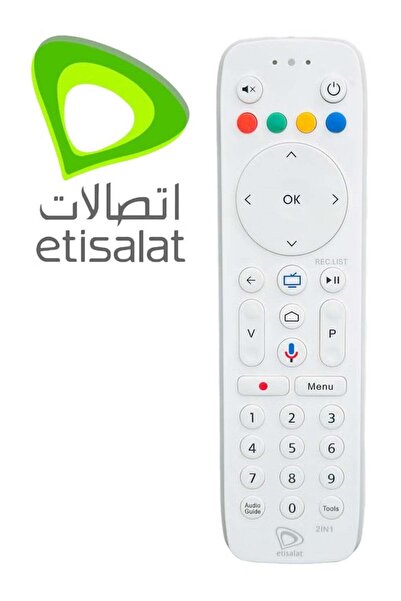 etisalat جهاز استقبال للتحكم عن بعد مع ميزة التحكم الصوتي، يتضمن بطاريتين مجا...