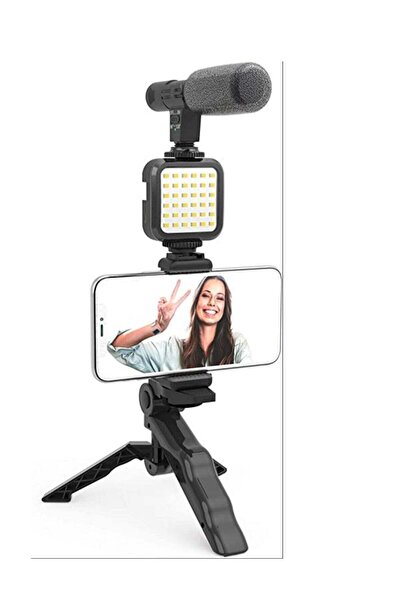 ELTRAZONE Vlogging"Like Me" LED Video Light + Microphone + Mobile Phone Holde...
