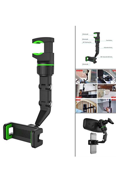 ELTRAZONE Multifunctional Rearview Mirror Phone Holder with 360 Degrees Rotating