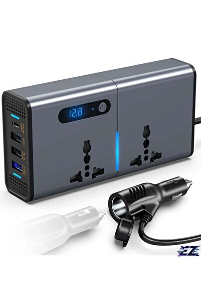ELTRAZONE 200W Car Power Inverter: 12/24V to 220V AC with USB & Type-C Ports