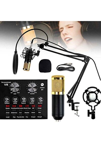 ELTRAZONE Microphone,Live Sound Card & BM800 Suspension Microphone Kit Broadc...