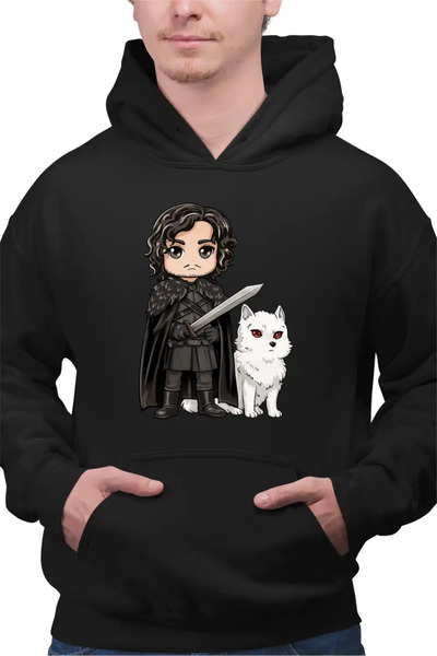 OEM Hanorac Barbati Game of Thrones Jon Snow Ghost Wolf