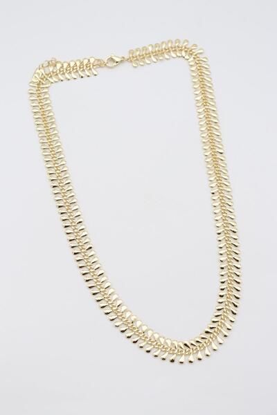 Bade Jewelry Vip Gold Elegant Leaf Design Tarnish-Free Steel Stylish Necklace...