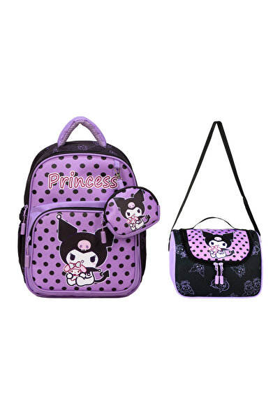 WMİLANO Kuromi Leather Printed Girls Kindergarten Backpack Preschool Kids Bac...