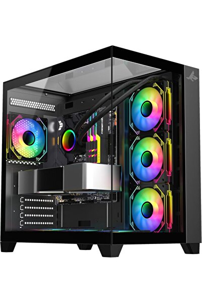 Sharks Proven ATX Gaming PC Case Small Tower (GX700-B), 7 Pre-installed 120mm...