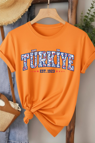 l'eivor Turkey 1923 Special Tile Design Printed Women's Cotton T-Shirt