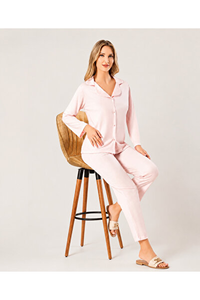 Xses Kadın Uzun Kollu Önden Düğmeli Pijama Takımı
