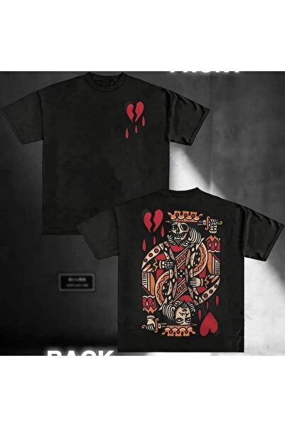 BASEPULSE Men'S 220G Pure T-Shirt Printed with Poker Skeleton Card Pattern, A...