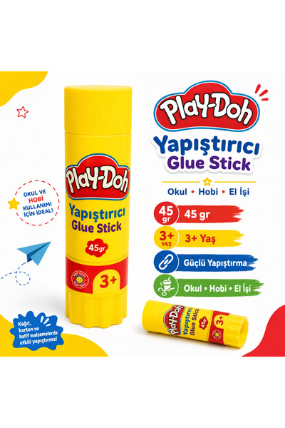 PLAY-DOH PLAYSET Play-Doh Yapıştırıcı Glue Stick 45 gr 3+ Yaş Okul Hobi El İş...