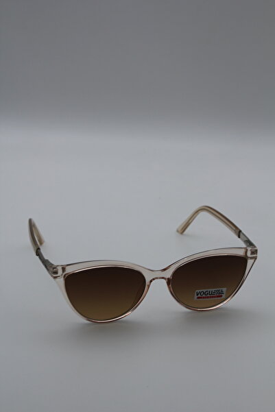 VOGUESSE eyewear- Kadın Şeffaf Pudra Kedi Gözü Güneş Gözlüğü Kahve Degrade Camlı