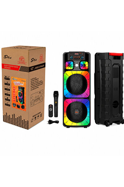 AT Performance Boxă Karaoke ZQS12213, Bluetooth, 2x12", 80W, Microfon , TF/AU...