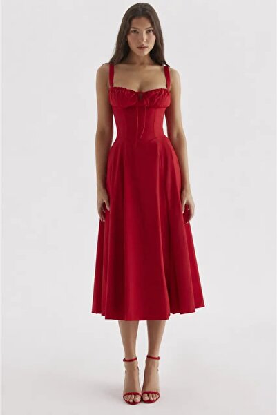 Cool & Sexy Double Atlas Fabric Stylish Midi Dress
