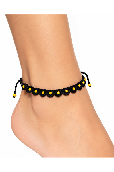 NEHOLİA Beaded Anklet Hand Knitted Adjustable Bohemian Summer Foot Jewelry