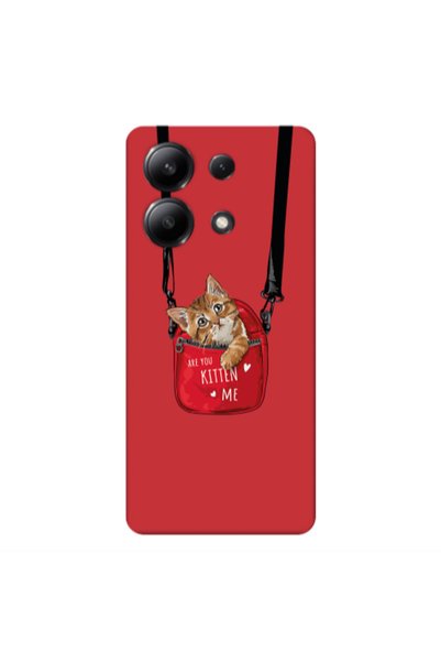 Other Xiaomi Redmi Note 13 4G Kitten Me Red Colored Silicone TPU Θήκη