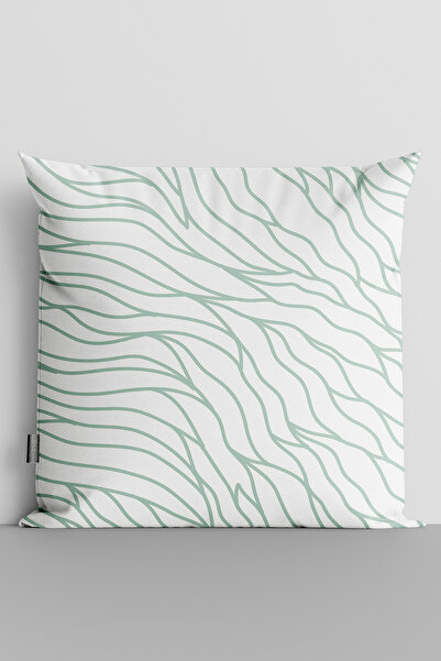 TicaretJet Abstract Lines Double Sided Digital Printed Pillow Throw Pillow Co...
