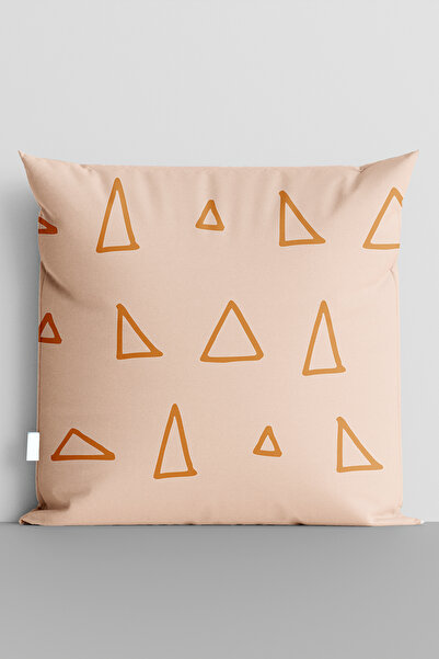 TicaretJet غطاء وسادة بطباعة رقمية على الوجهين من Orange Triangles - 5546