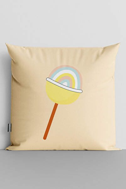 TicaretJet غطاء وسادة لغرفة الأطفال مطبوع رقميًا على الوجهين من Rainbow Candy...