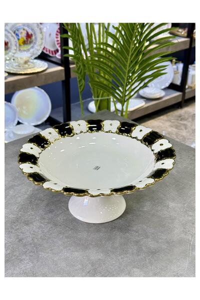 Doğudeko Cleef Porcelain Round Footed Presentation Plate