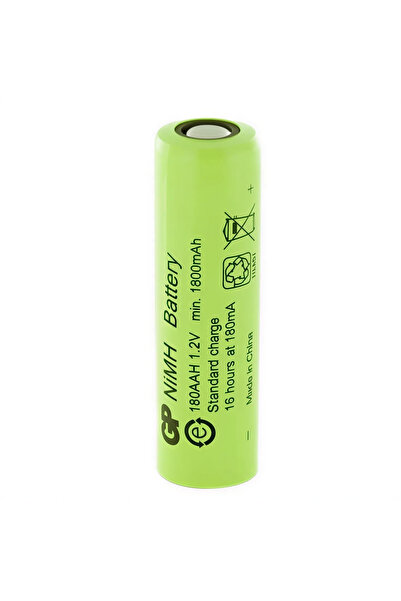 GP 180AAH 1800 mAh NiMH Düz Kafa Endüstriyel AA Şarjlı Kalem Pil