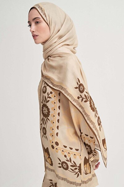 carell Velvet Floss Shawl Yellow