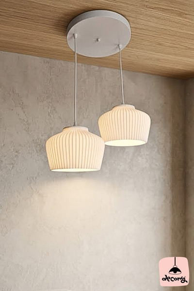 decory Nicole2 2'li Avize - Modern ve Minimalist Sarkıt 2'li Avize, Ayarlanab...