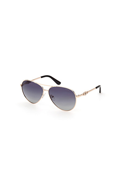 Guess Shiny Pale Gold Polarized Metal Female Sunglasses