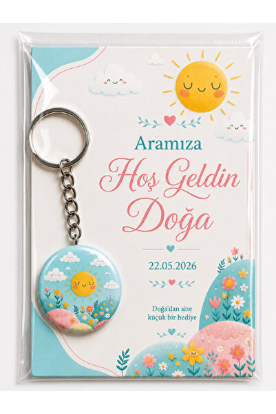 Punky Store Kişiye Özel Kartlı Açacaklı Anahtarlık Bebek Doğum Günü Mevlit Ha...
