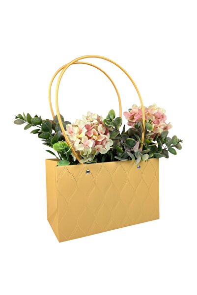 OEM Top Bottom Set of 10 Flower Packages Gold Paper 22x13x10