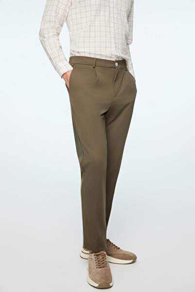 Morven Men's Green Rayon Trend Straight Slim Fit Trousers