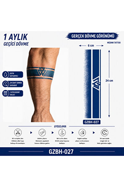 medink tattoo 1 Ay Kalıcı Sonradan Kararan Şerit model geçici dövme tattoo st...