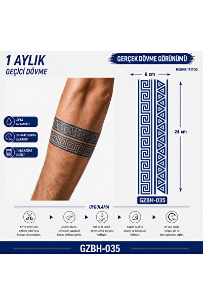 medink tattoo 1 Ay Kalıcı Sonradan Kararan Şerit model geçici dövme tattoo st...