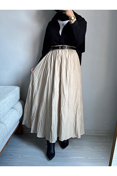 FIGHTER SPORT Women's Skirt Long Lined Crinkled Skirt