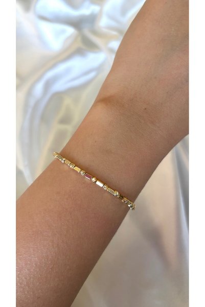 Eylülün Takısı Women's Gold Color Bead Stick Model Bracelet