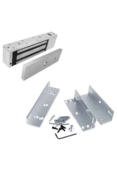 SR-280 + ZL Aparat Seti 280 Kg Manyetik Kilit 12/24V DC Elektromanyetik Kapı Kilidi 1 Adet