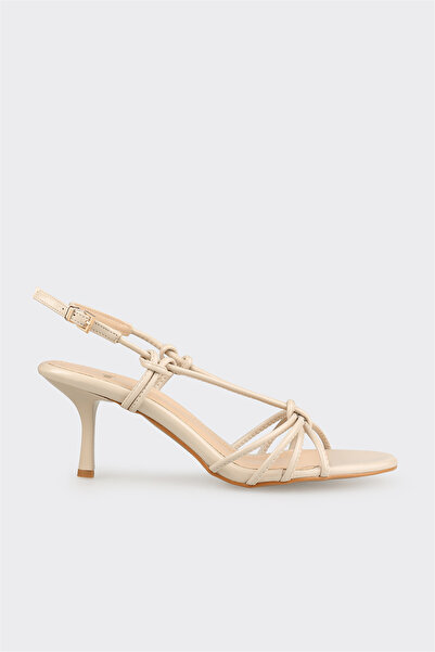 Elle Shoes Ekru Kadın Klasik Sandalet