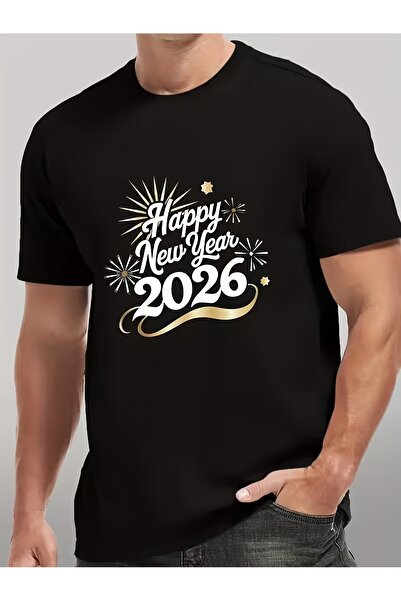 212Wear Men's Pure Cotton T-shirt, Featuring a Happy New Year 2026 Print, Is ...