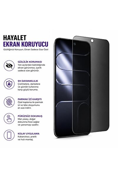 Engo Tecno Spark 50 5G İle Uyumlu Hayalet Ekran Koruyucu Yandan Görünmeyen Gizlilik, 9H Kırılmaz Nano Cam (KN8)
