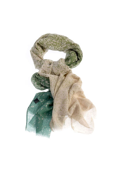 meli melo Esarfa eleganta cu imprimeu abstract verde si bej